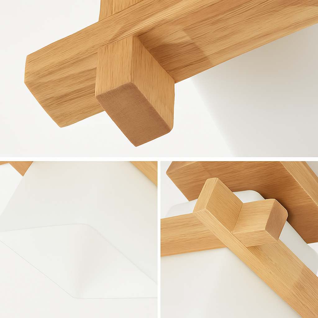 Japonais chaleureusement maison Cottage Tatami bois plafonnier Led avec abat-jour en verre couloir couloir balcon E27 plafonnier moderne - vue 4 sur 7