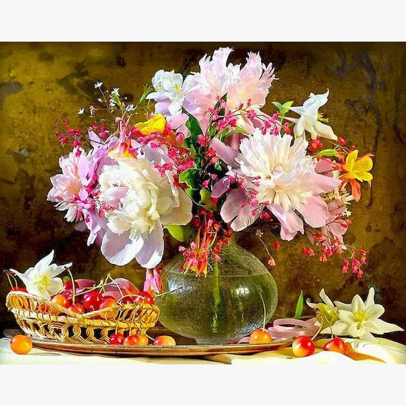 kit de peinture par numéro fleurs à colorier pour adultes