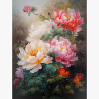 kit de peinture par numéro pour adultes fleurs sur toile