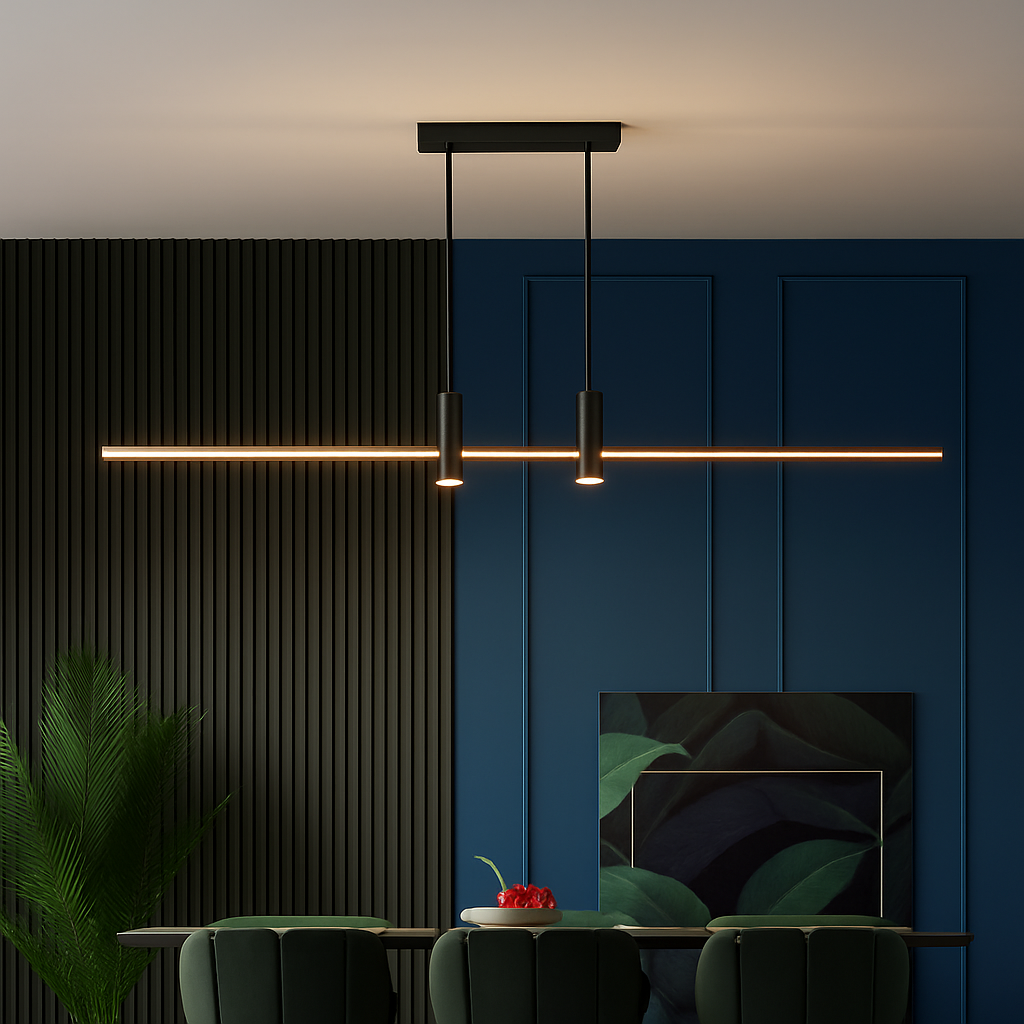 Kitchen Island Pendant Lamp Long Ceiling Hanging Light Chandelier Suspension Lighting for Dining Room - vue 3 sur 8