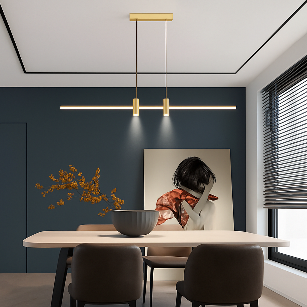 Kitchen Island Pendant Lamp Long Ceiling Hanging Light Chandelier Suspension Lighting for Dining Room - vue 4 sur 8