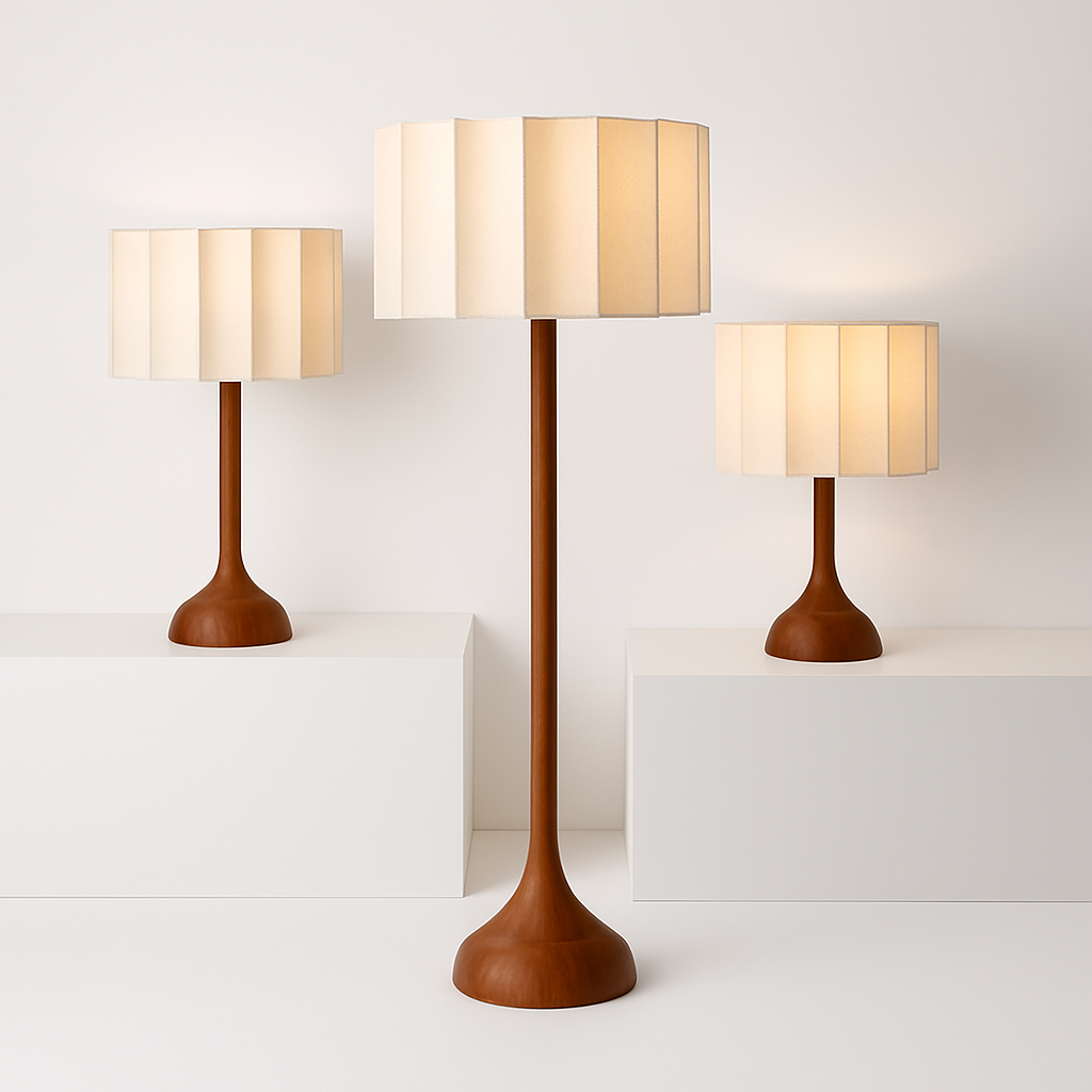 lampadaire en bois massif style wabi-sabi décoration zen design moderne - vue 3 sur 8