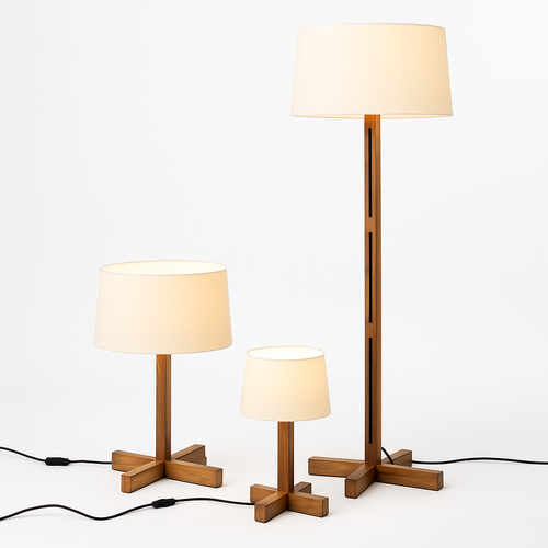 lampadaire en bois style wabi sabi pour décoration intérieure moderne