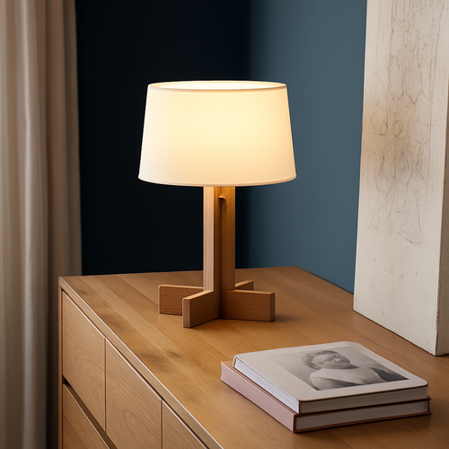 lampadaire en bois style wabi sabi pour décoration intérieure moderne - vue 5 sur 9