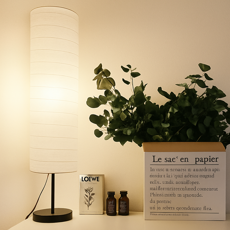 lampadaire en papier design scandinave pour intérieur élégant