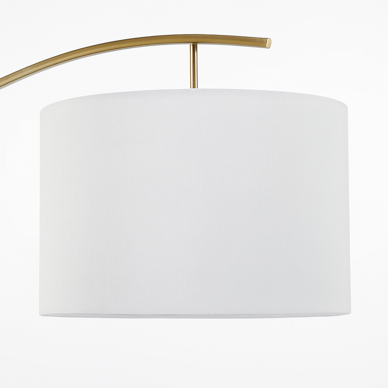 lampadaire en tissu à bras long sur pied en métal