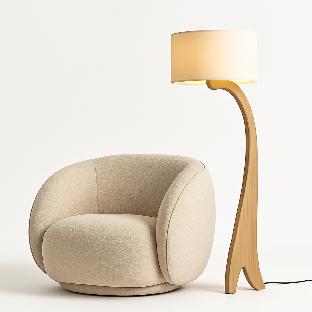 Lampadaire Led en bois au Design moderne - vue 4 sur 9