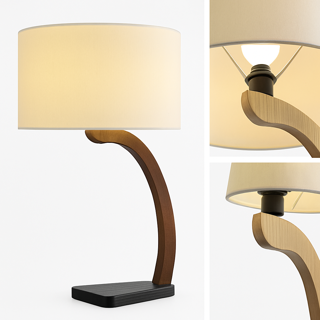 Lampadaire Led en bois au Design moderne - vue 7 sur 9