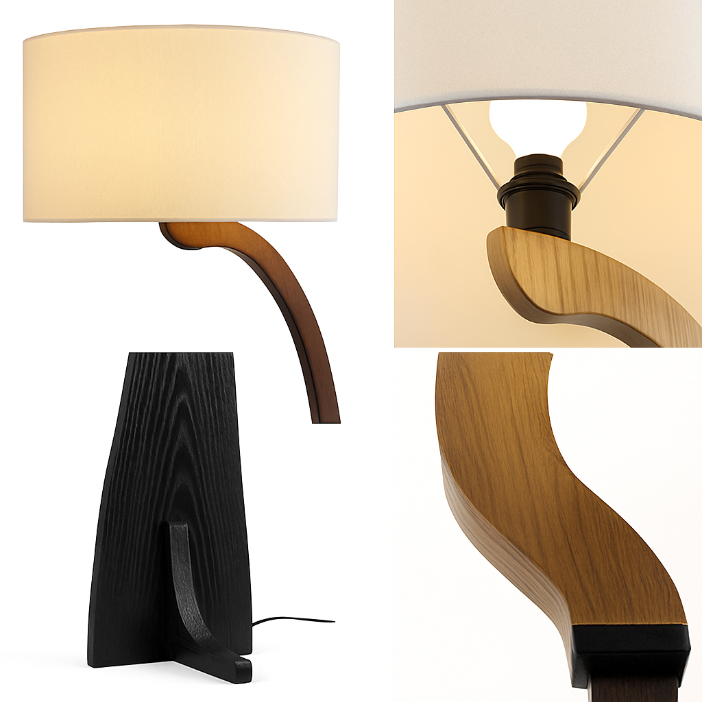 lampadaire led en bois design moderne luminaire décoratif idéal - vue 7 sur 9