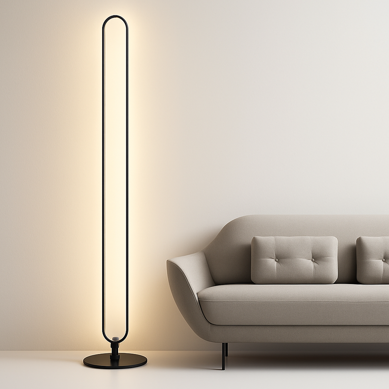 lampadaire led vertical moderne avec abat-jour acrylique circulaire