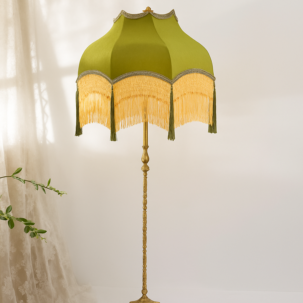 Lampadaire LED vintage cuivre français d'angle - vue 6 sur 9