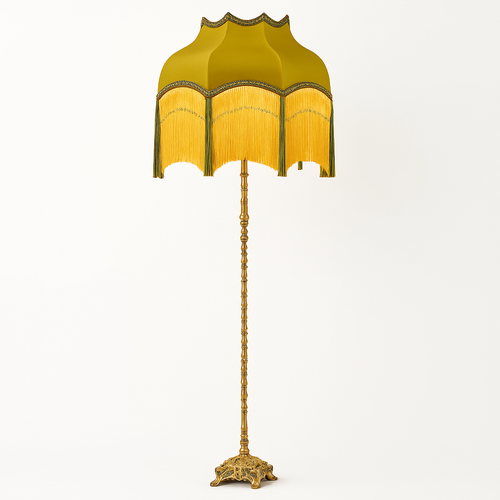 Lampadaire LED vintage cuivre français d'angle