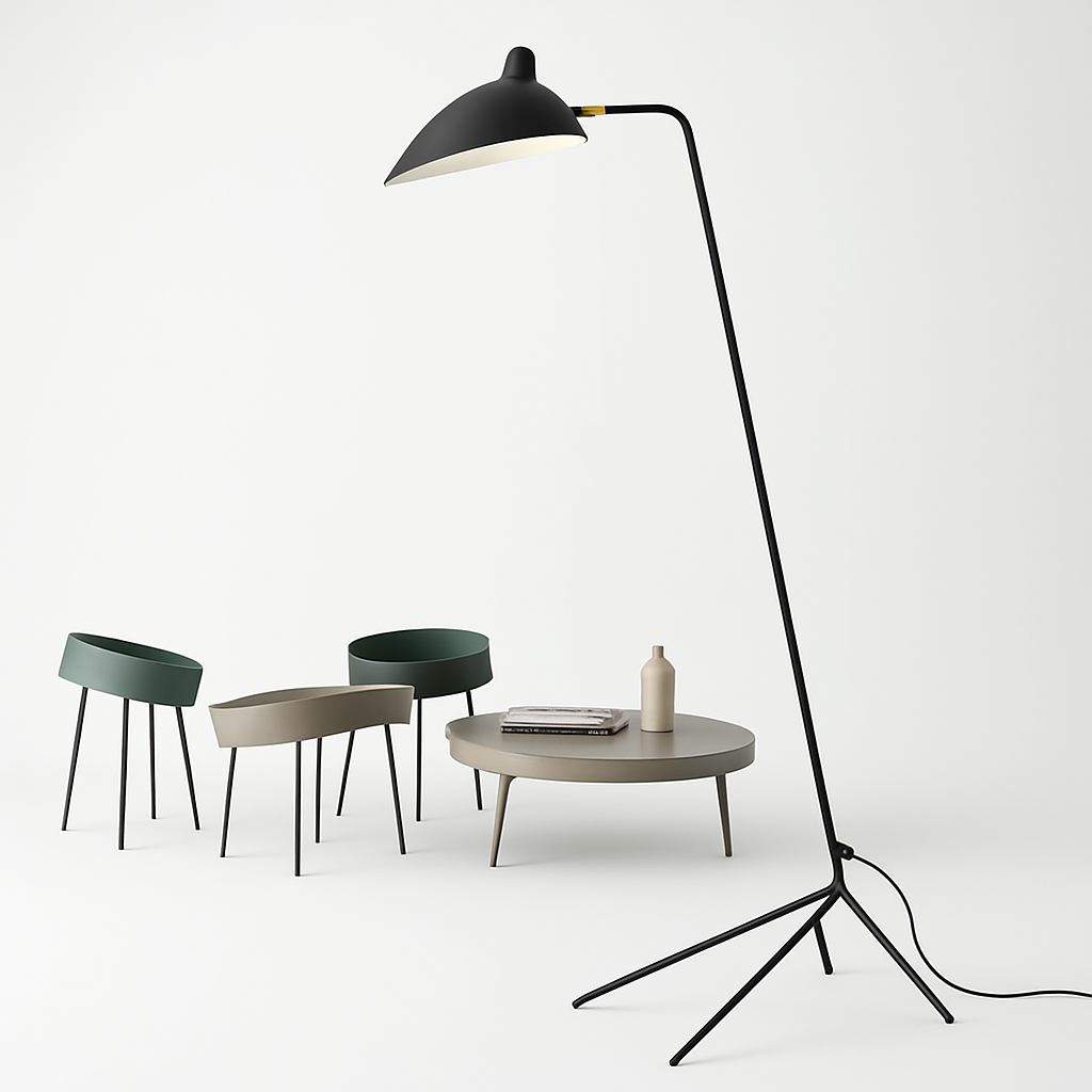 lampadaire minimaliste en métal avec abat-jour rotatif - vue 3 sur 7