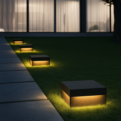 lampadaire moderne en inox pour jardin extérieur éclairage décoratif