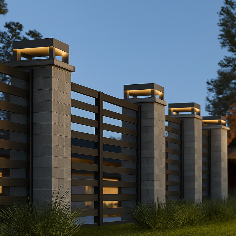 lampadaire moderne en inox pour jardin extérieur éclairage décoratif