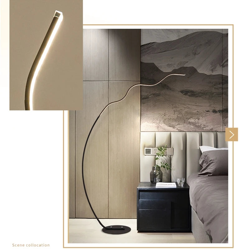 Lampadaire ondulé LED à télécommande