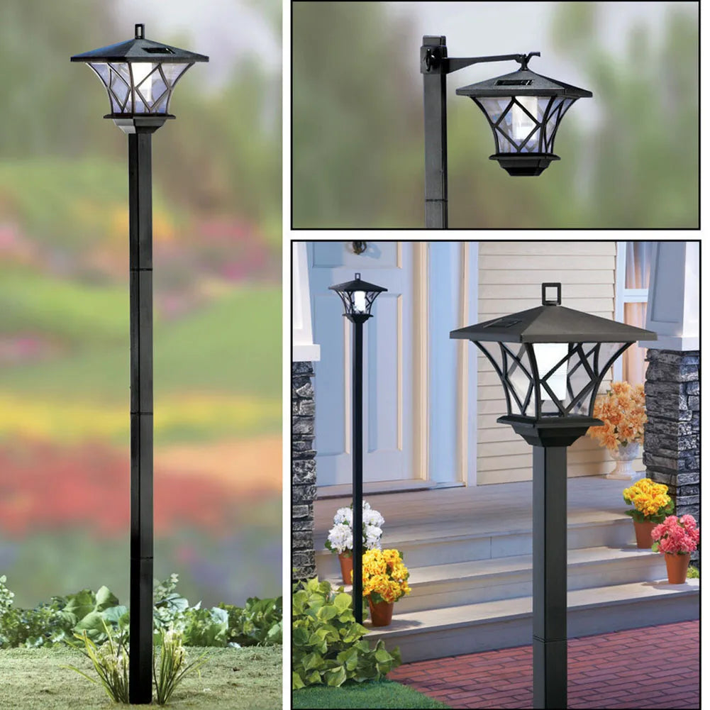 lampadaire solaire décoratif vintage pour éclairage extérieur