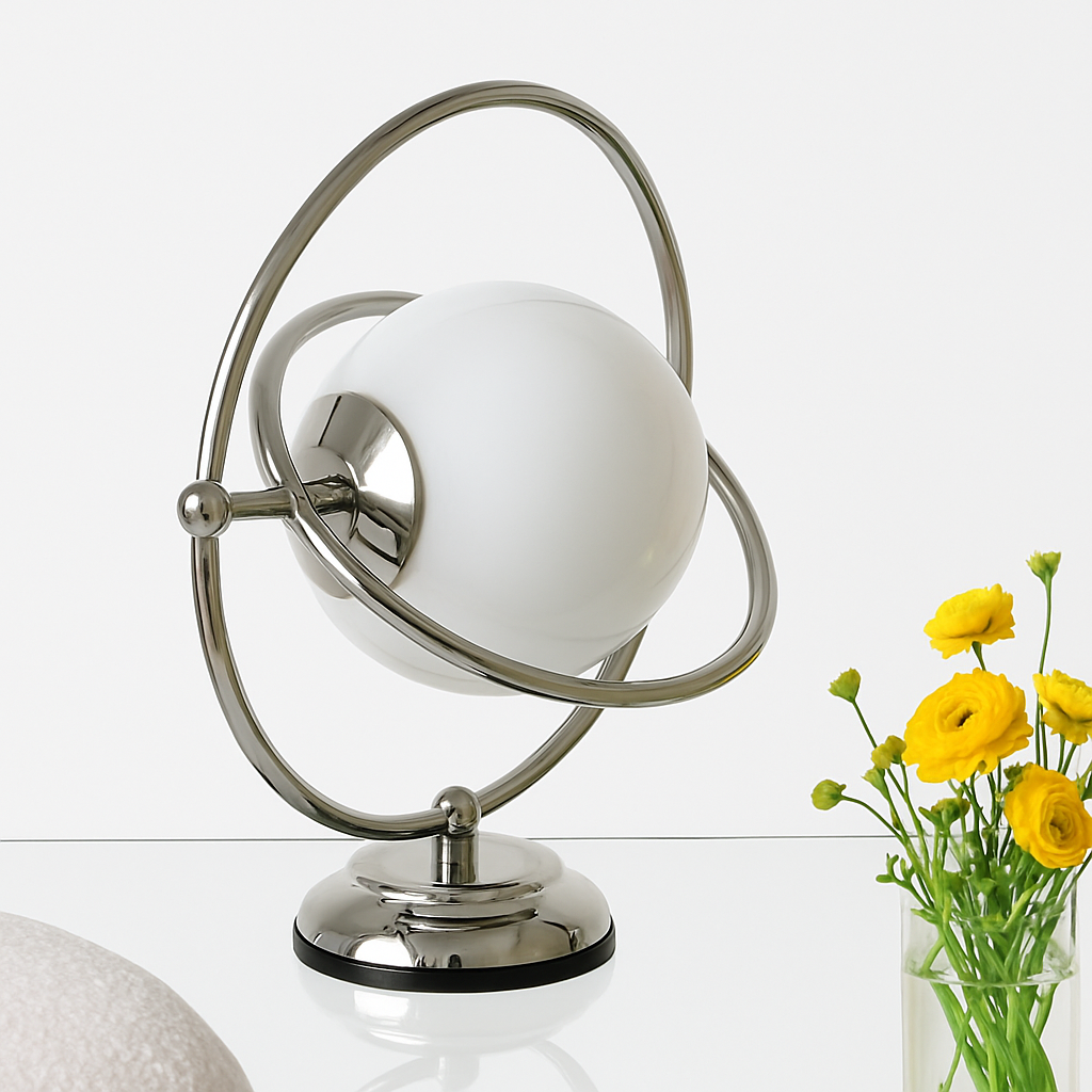 lampe de bureau design italienne en verre rotative