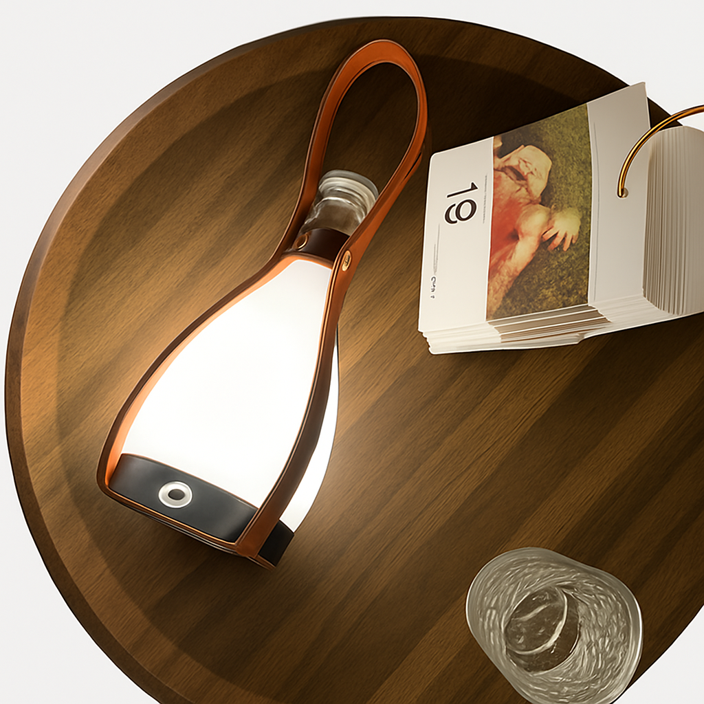 lampe de bureau led design bouteille en verre pour extérieur et intérieur - vue 5 sur 8