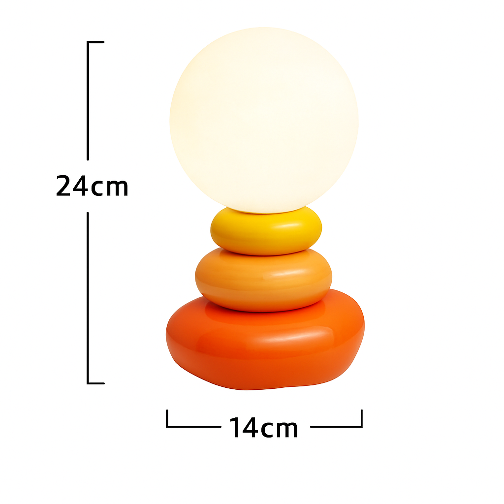 lampe de chevet créative en pierre empilée nordique ambiance lumineuse - vue 6 sur 7