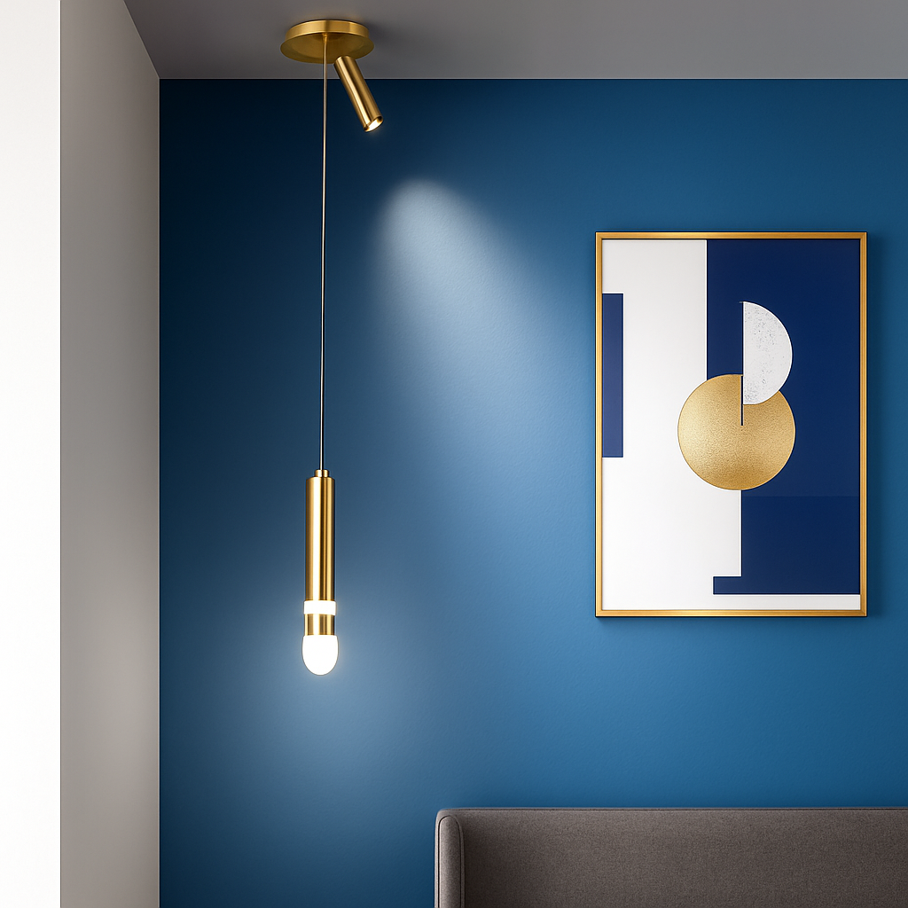 lampe de chevet moderne avec projecteur rotatif led suspension - vue 3 sur 15