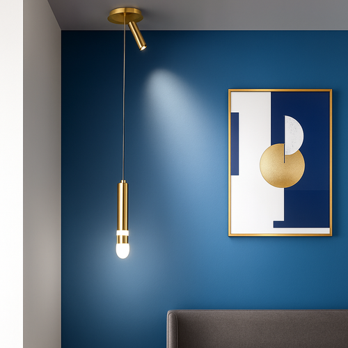 lampe de chevet moderne avec projecteur rotatif led suspension - vue 4 sur 15
