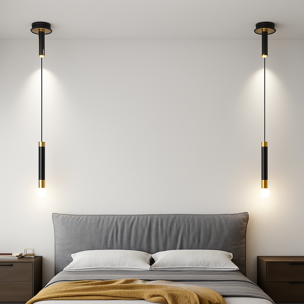 lampe de chevet moderne avec projecteur rotatif led suspension - vue 5 sur 15