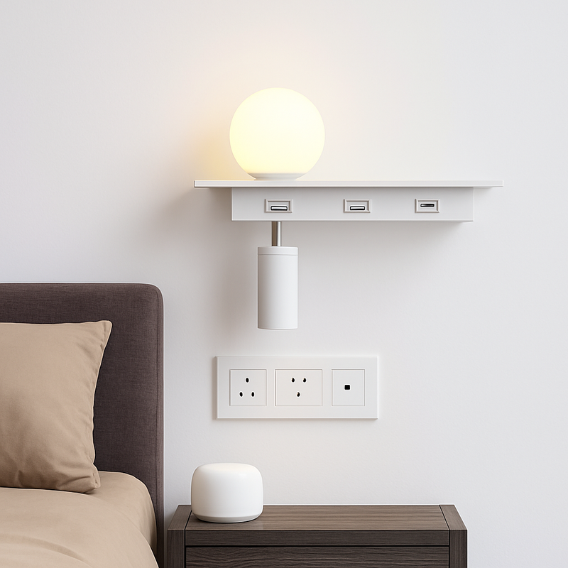 lampe de chevet moderne led avec interrupteur et usb