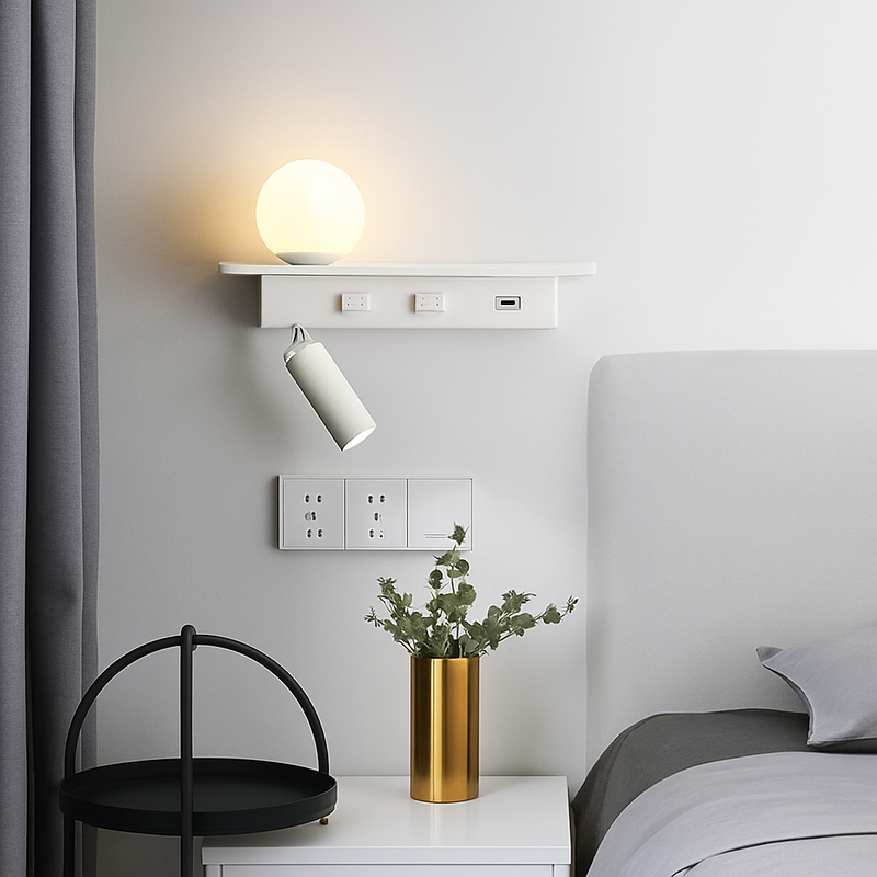 lampe de chevet moderne led avec interrupteur et usb
