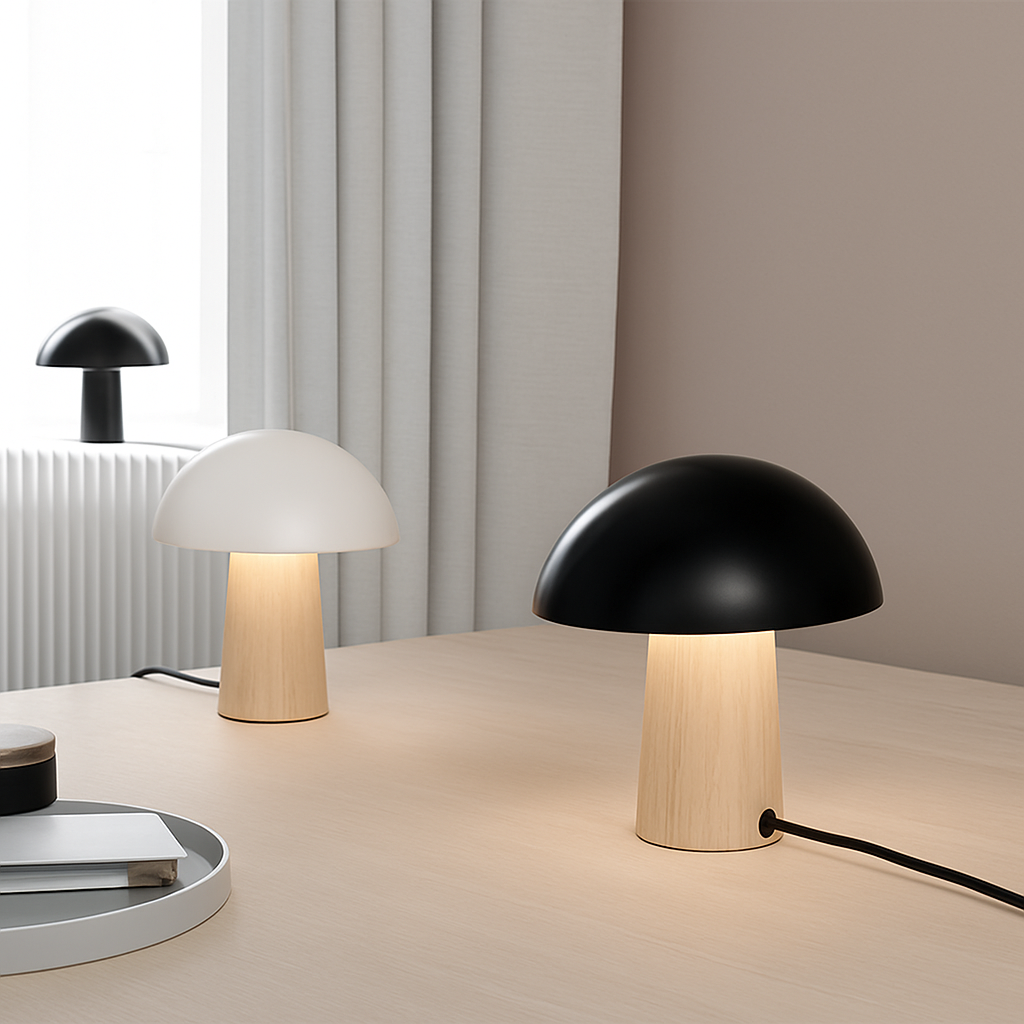 lampe de chevet nordique créative style moderne champignon LED - vue 4 sur 8