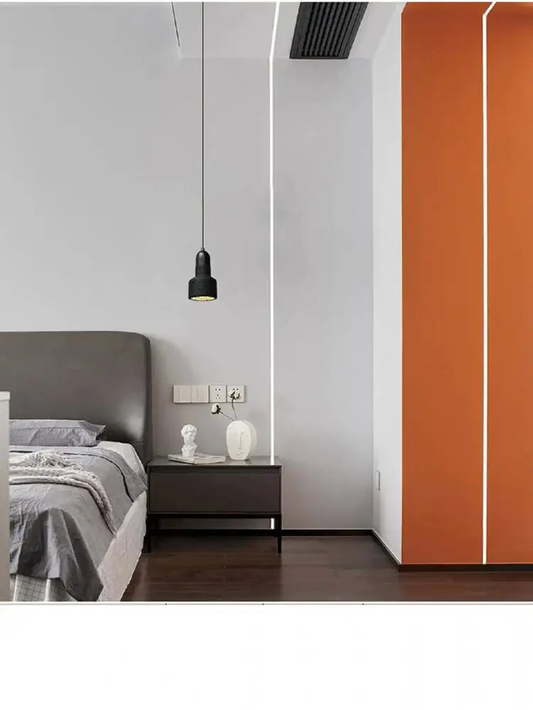 lampe de chevet vintage minimaliste en pierre volcanique pour bar café escalier