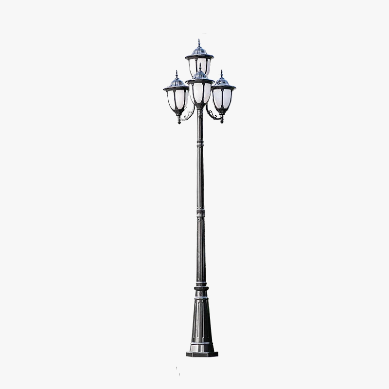 lampe de jardin européenne à quatre têtes étanche pour extérieur