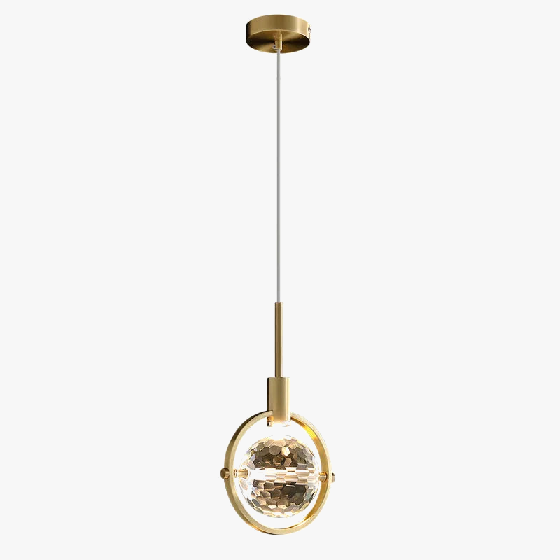 Suspension design dorée nordique à tête unique