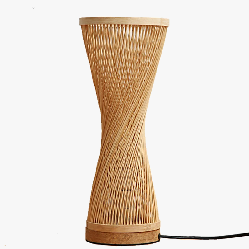 Lampe de Table en bambou tissée à la main