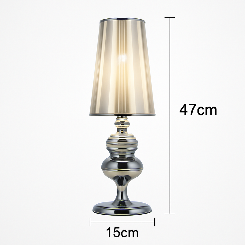 Lampe à Poser Design - Métal Chromé, Culot E27 - Neuve