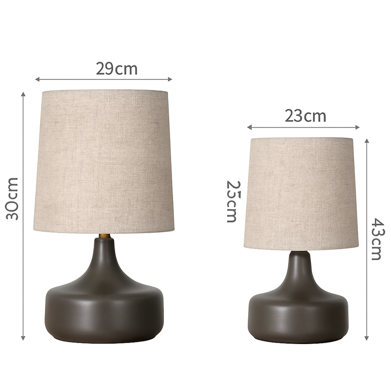 Lampe à poser en céramique design avec abat-jour en tissu Mariage