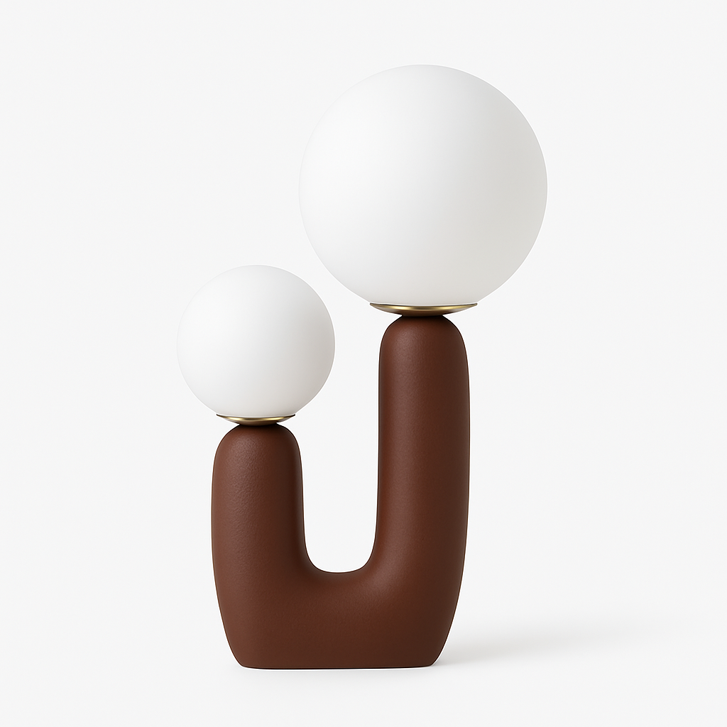 lampe à poser en résine et verre design moderne nordique minimaliste