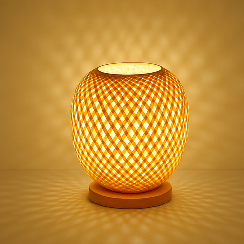 lampe à poser en rotin bambou tricotée à la main décoration intérieure