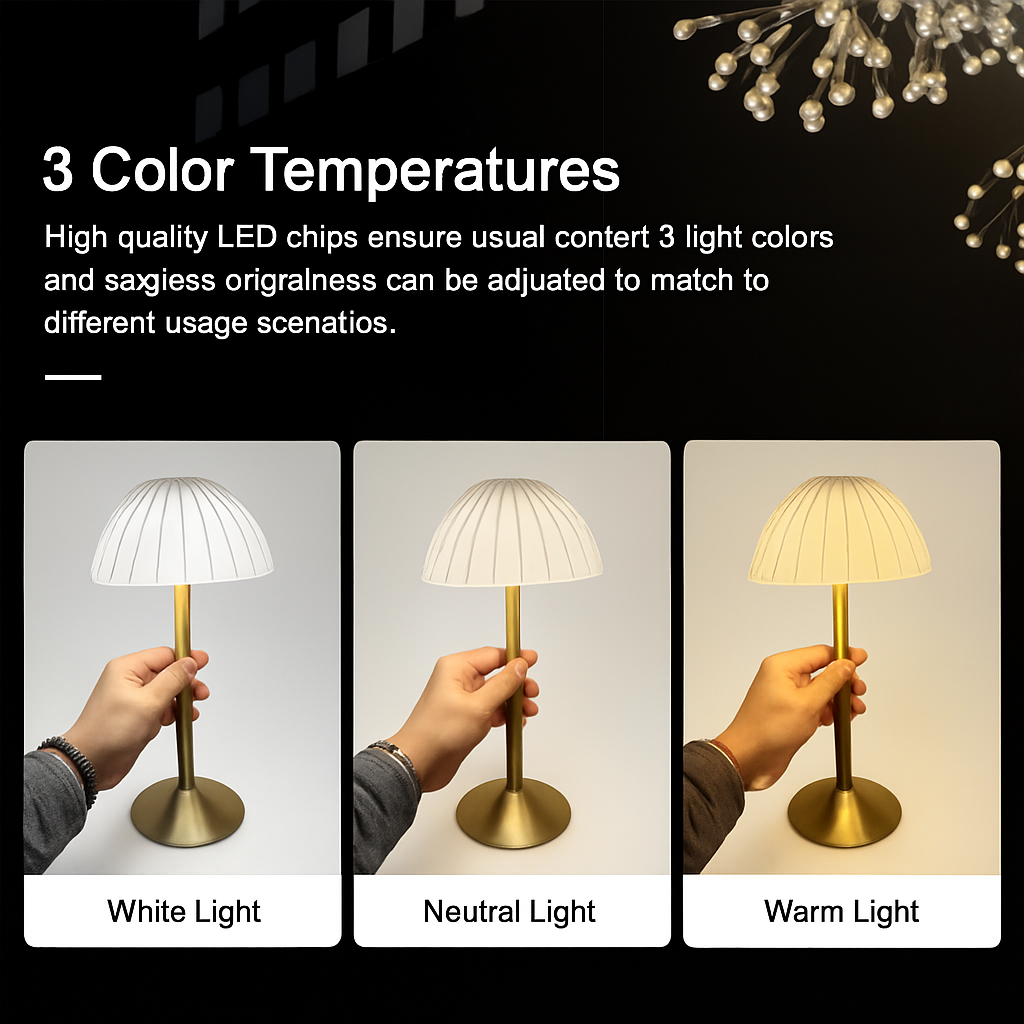 lampe à poser led tactile rechargeable sans fil pour lecture et détente - vue 3 sur 9