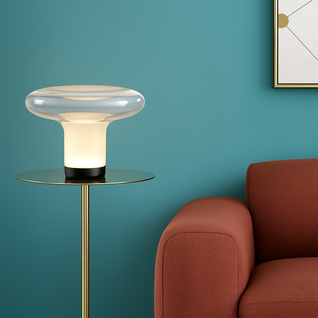 lampe à poser moderne en verre design champignon pour intérieur - vue 3 sur 7