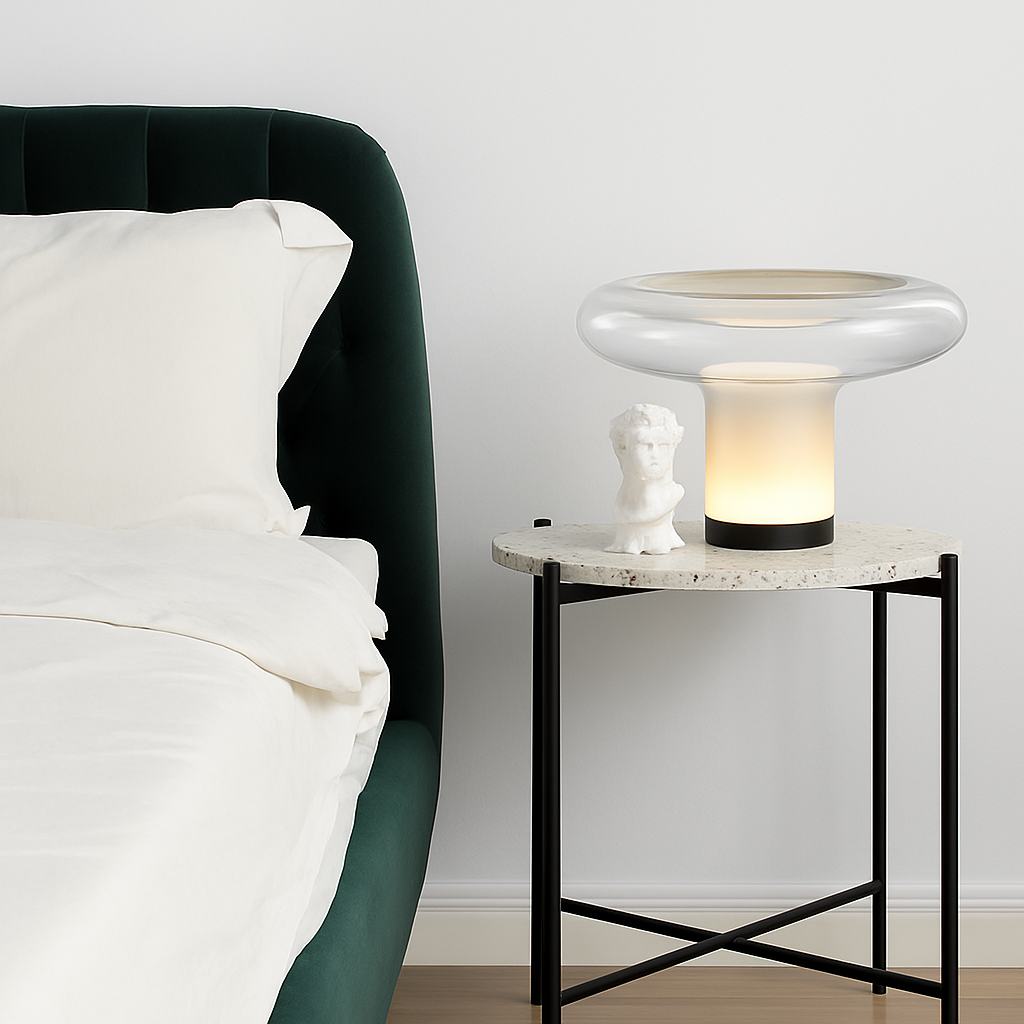 lampe à poser moderne en verre design champignon pour intérieur - vue 4 sur 7