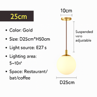 Lampe Suspension Globe Verre Blanc