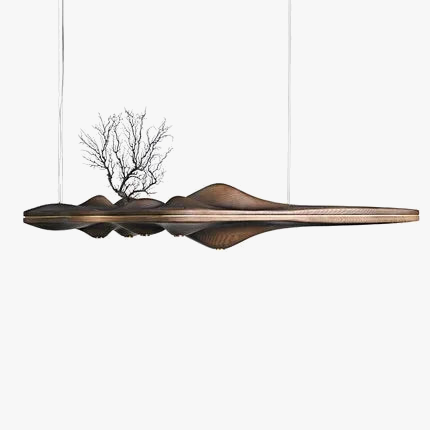 Lustre nordique moderne résine bois massif éclairage décoratif intérieur