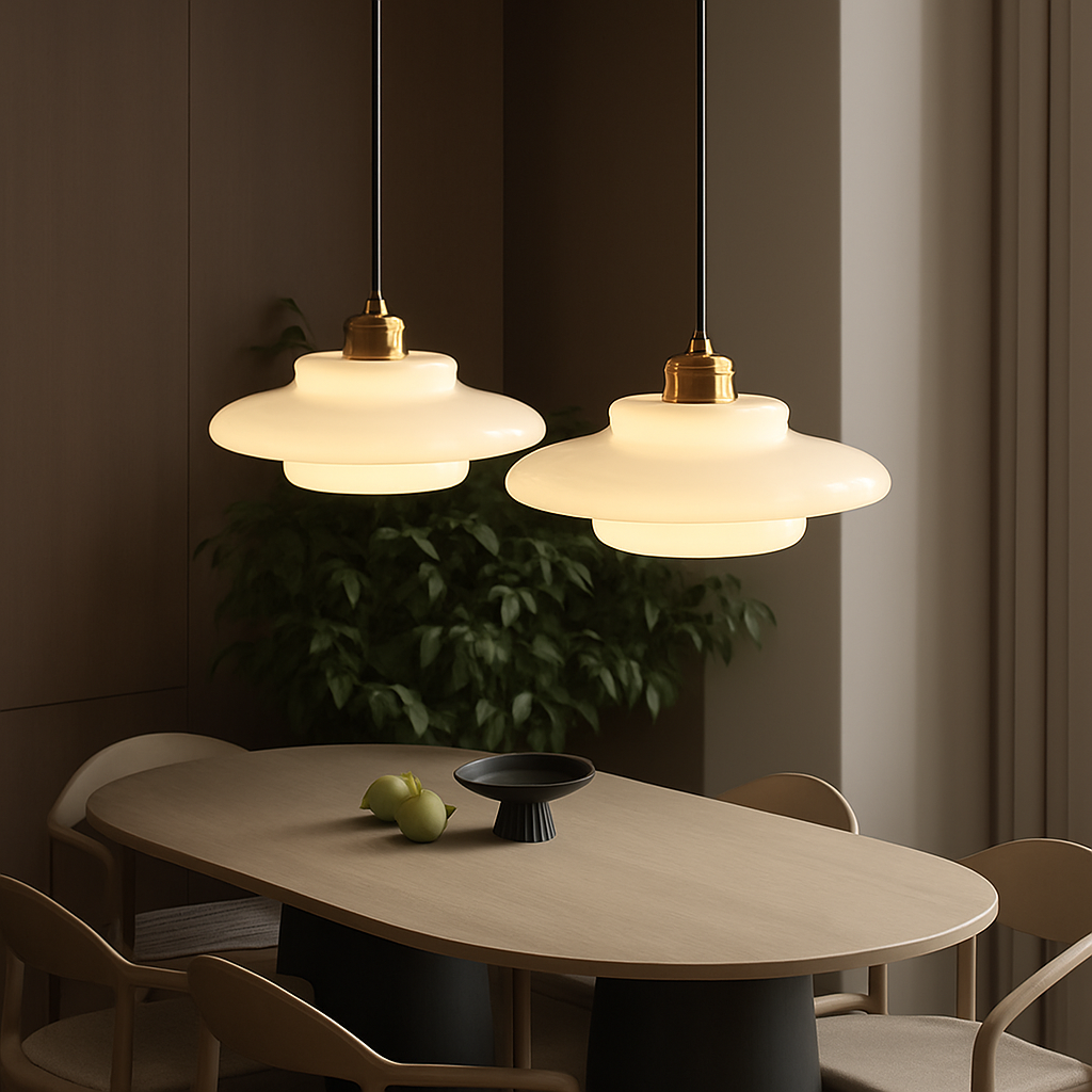 lampes suspendues led modernes art décoratif nordique crème - vue 3 sur 9
