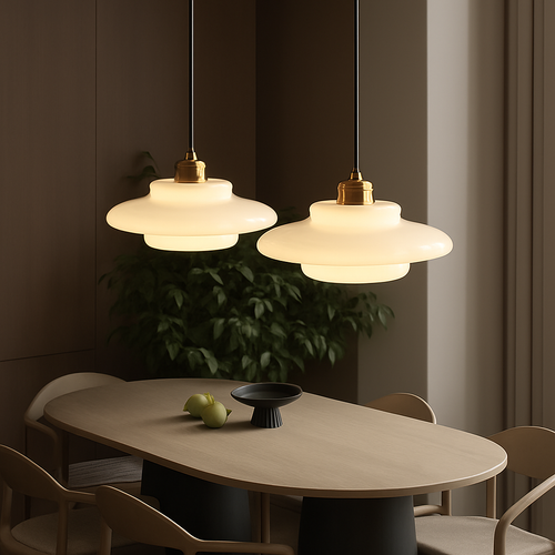 lampes suspendues led modernes art décoratif nordique crème - vue 4 sur 9