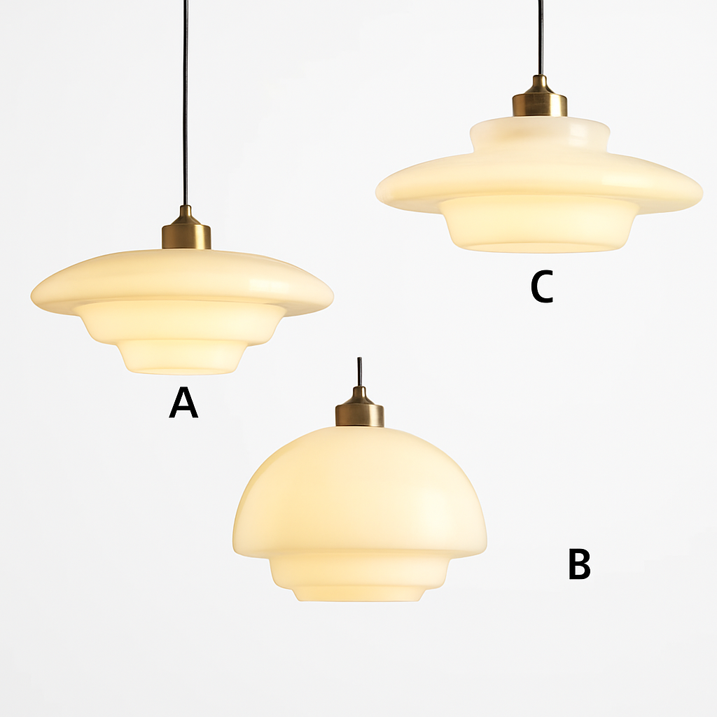 lampes suspendues led modernes art décoratif nordique crème - vue 4 sur 9