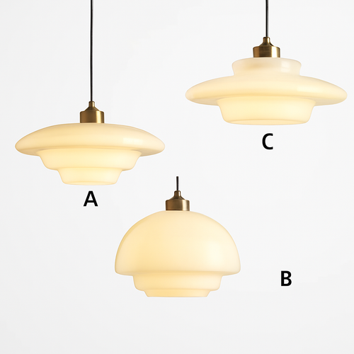 lampes suspendues led modernes art décoratif nordique crème - vue 5 sur 9