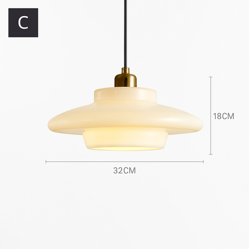 lampes suspendues led modernes art décoratif nordique crème - vue 9 sur 9
