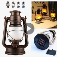 lanterne rétro portable pour camping lampe à pétrole à flamme dynamique