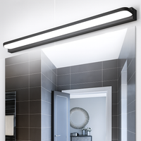 Led miroir lumière moderne salle de bain lampe appliques 42/62/72/120cm acier inoxydable AC85-265V noir blanc appliques LED apliques